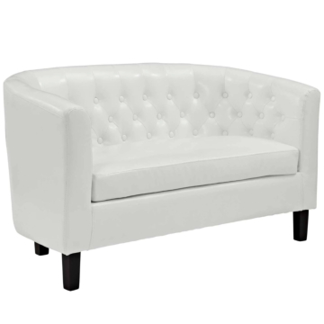 Modway Prospect Upholstered Vinyl Loveseat-White