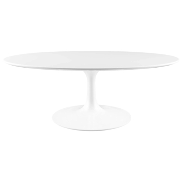 Modway Lippa 42" Oval Coffee Table-White