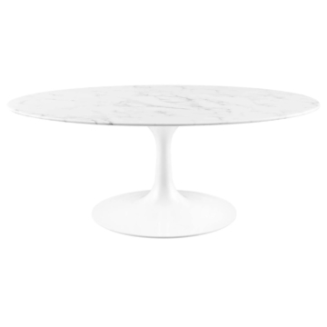 Modway Lippa 42" Oval Artificial Marble Coffee Table