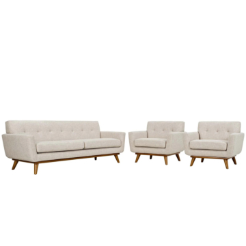 Modway Engage Armchairs and Sofa Set of 3-Beige