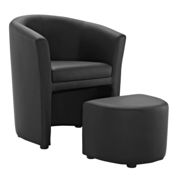 Modway Divulge Armchair and Ottoman-Black