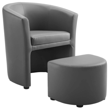 Modway Divulge Armchair and Ottoman-Gray