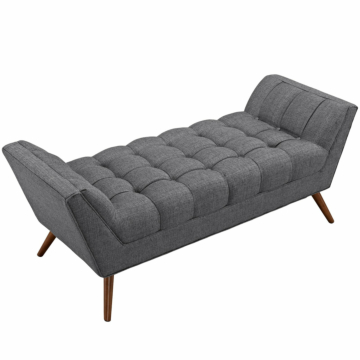 Modway Response Medium Upholstered Fabric Bench-Gray