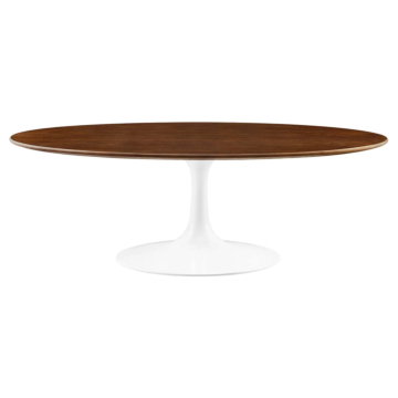 Modway Lippa 48" Oval Wood Grain Coffee Table-Walnut