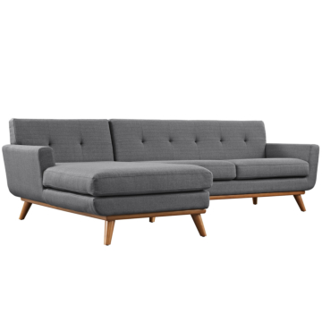 Modway se Left-Facing Sectional Sofa-Gray