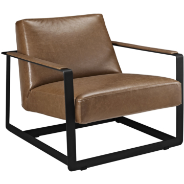 Modway Seg Vegan Leather Accent Chair-Brown