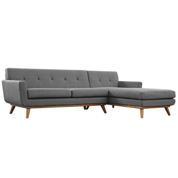 Modway Engage Right-Facing Sectional Sofa-Gray
