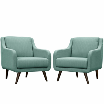 Modway Verve Upholstered Fabric Armchair, Set of 2-Laguna