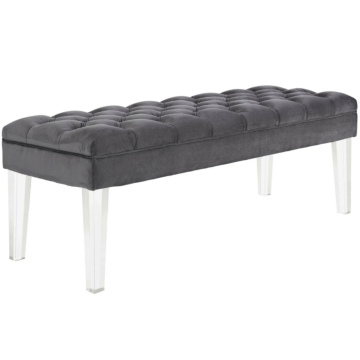 Modway Valet Performance Velvet Bench-Gray