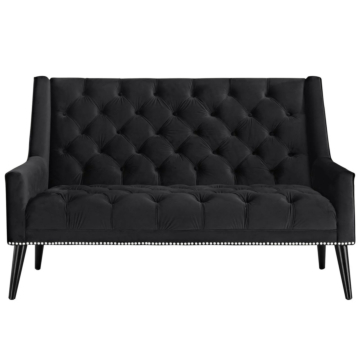 Modway Peruse Performance Velvet Loveseat-Black