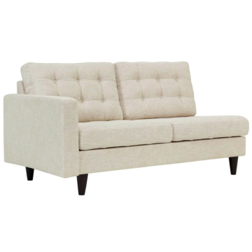 Modway Empress Left-Facing Upholstered Fabric Loveseat-Beige