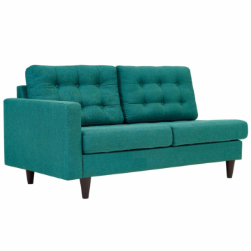 Modway Empress Left-Facing Upholstered Fabric Loveseat-Teal