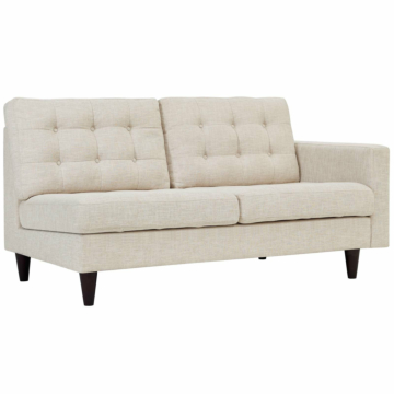 Modway Empress Right-Facing Upholstered Fabric Loveseat-Beige