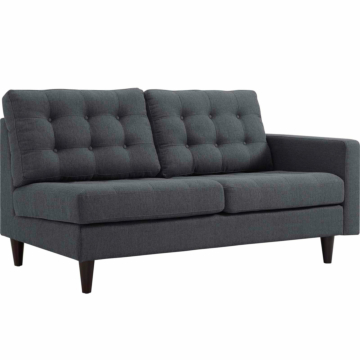 Modway Empress Right-Facing Upholstered Fabric Loveseat-Gray