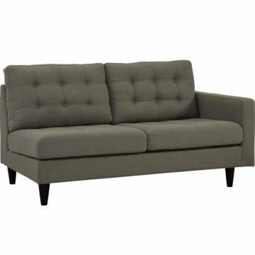 Modway Empress Right-Facing Upholstered Fabric Loveseat-Granite