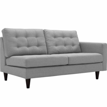 Modway Empress Right-Facing Upholstered Fabric Loveseat-Light Gray