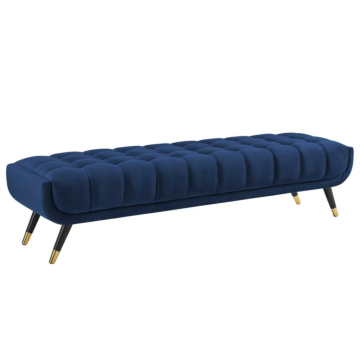 Modway Adept Performance Velvet Bench-Midnight Blue