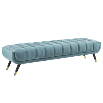 Modway Adept Performance Velvet Bench-Sea Blue