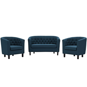 Modway Prospect 3 Piece Upholstered Fabric Loveseat and Armchair Set