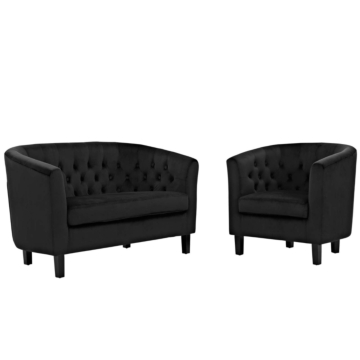 Modway Prospect 2 Piece Performance Velvet Loveseat and Armchair Set