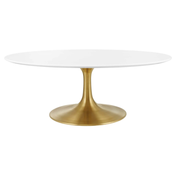 Modway Lippa 42" Oval Coffee Table-Gold White