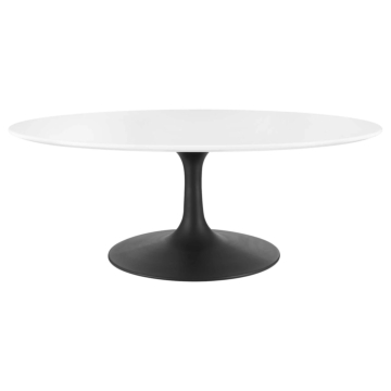 Modway Lippa 42" Oval Coffee Table-Black White