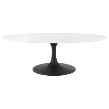 Modway Lippa 48" Oval Coffee Table-Black White