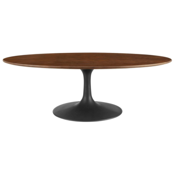Modway Lippa 48" Oval Wood Grain Coffee Table-Black Walnut