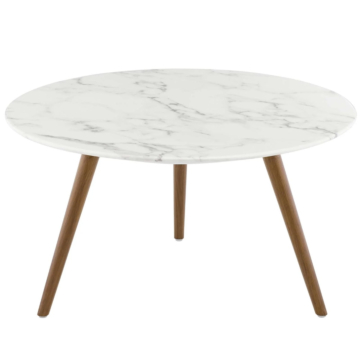 Modway Lippa 28" Round Artificial Marble Coffee Table with Tripod Base