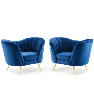 Modway Opportunity Performance Velvet Armchair Set of 2