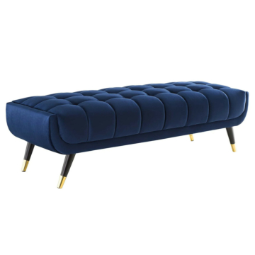 Modway Adept 60" Performance Velvet Bench-Midnight Blue