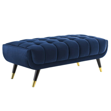 Modway Adept 47.5" Performance Velvet Bench-Midnight Blue