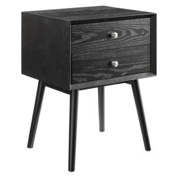 Modway Ember Wood Nightstand With USB Ports