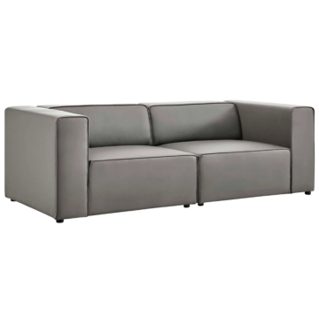 Modway Mingle Vegan Leather 2-Piece Sectional Sofa Loveseat