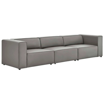 Modway Mingle Vegan Leather 3-Piece Sectional Sofa
