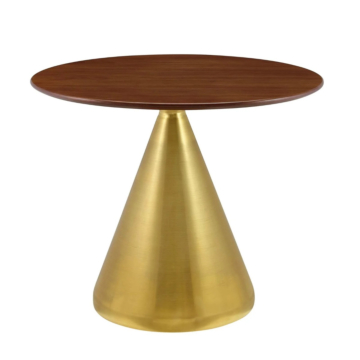 Modway Tupelo 36" Dining Table Gold Walnut