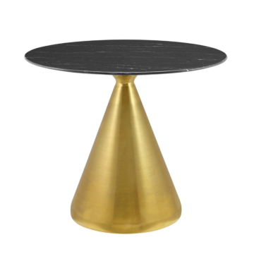 Modway Tupelo 36" Artificial Marble Dining Table Gold Black