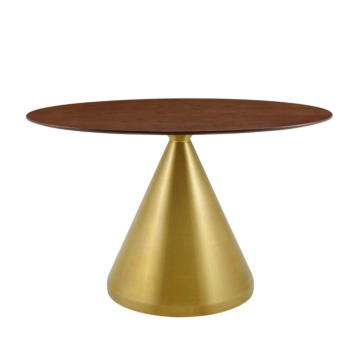 Modway Tupelo 48" Oval Dining Table Gold Walnut