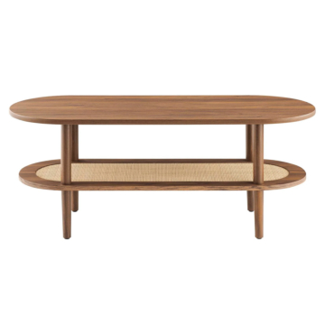 Modway Torus Oval Coffee Table-Walnut