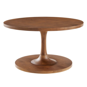 Modway Lina Round Wood Coffee Table-Walnut