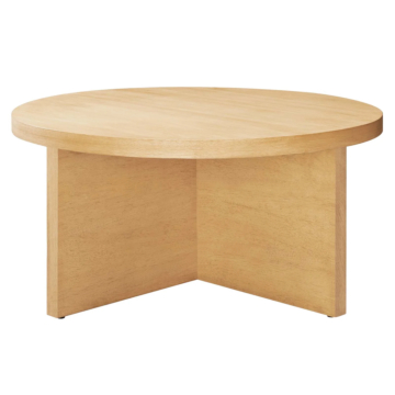 Modway Silas Round Wood Coffee Table-Natural