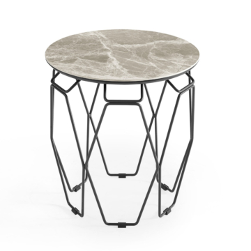 Ellipse End Table with Gray Ceramic Top | Creative Furniture