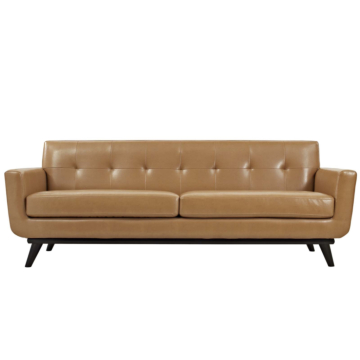 Modway Engage Bonded Leather Sofa-Tan