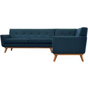 Modway Engage L-Shaped Sectional Sofa in Azure-Azure