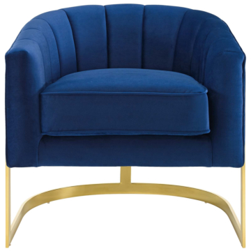 Modway Esteem Vertical Channel Tufted Performance Velvet Accent Armchair-Navy Blue