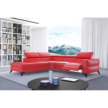Fabi Sectional Sofa with Recliners, Red| Creative Furniture