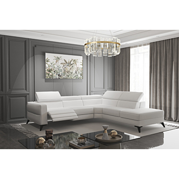 Fabi Sectional Sofa with Recliners, White | Creative Furniture