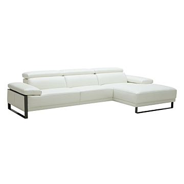 Fleurier Leather Sectional in White