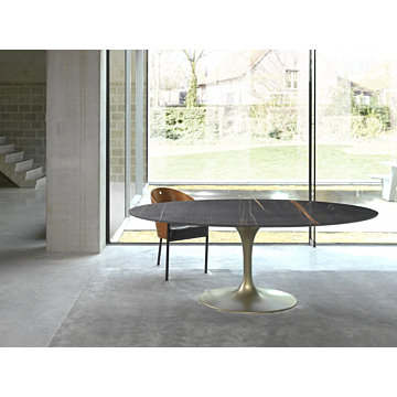 Stone International Flute Oval Dining Table
