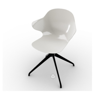 Calligaris Saint Tropez 360° Swivelling Chair With Polycarbonate Seat Shell And Aluminum Base